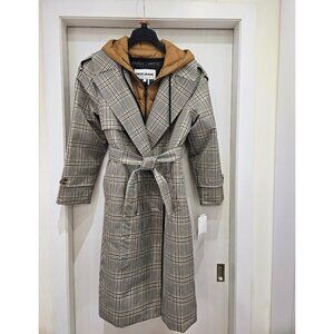 DKNY Jeans Women's Mixed-Media Puffer Trench Coat